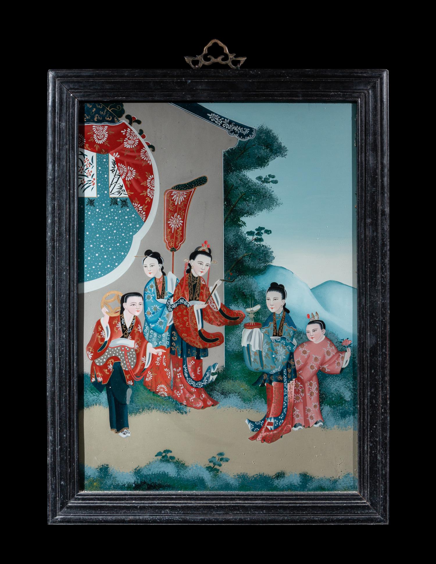 Seven Chinese Reverse Glass Paintings