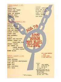 [AFRICAN AMERICANA - MUSIC]. A group of 5 posters promoting blues acts and festivals, incl. Ann Arbor 1970 Blues Festival.