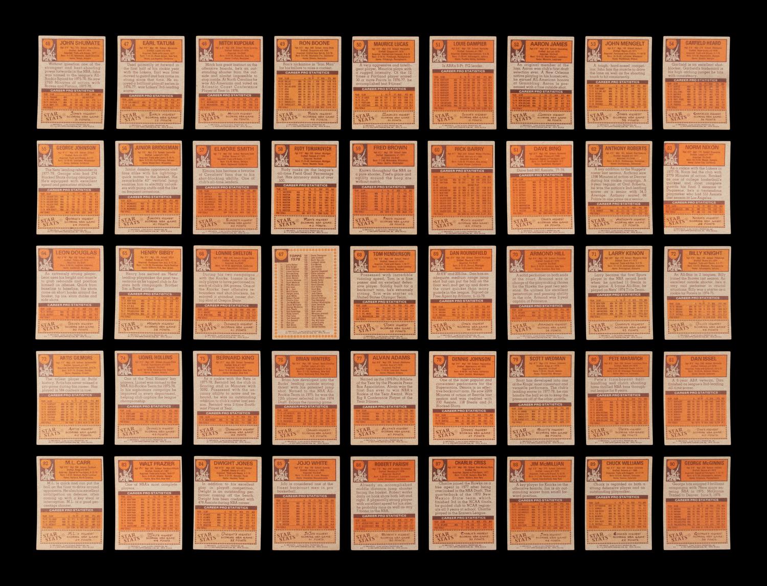 A Complete Set of 1978-79 Topps Basketball Cards (132/132)