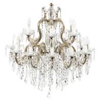 A Venetian Cased Glass Eighteen-Light Chandelier, Height 31 inches x diameter 28 inches.