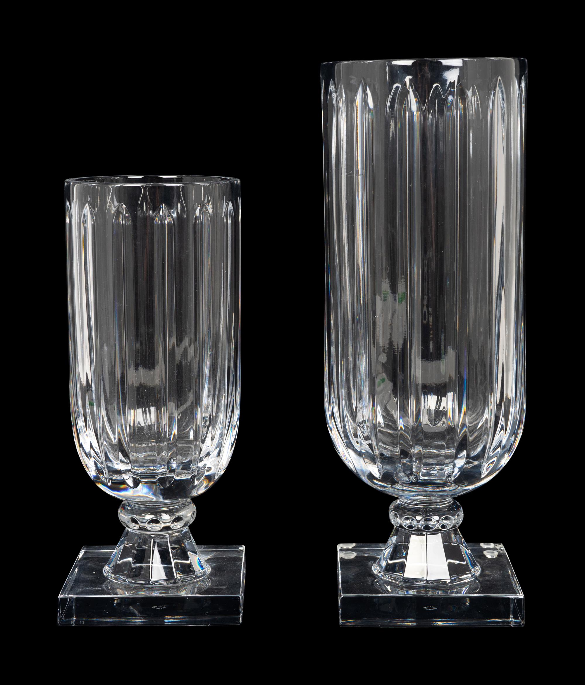 Two William Yeoward Glass Vases