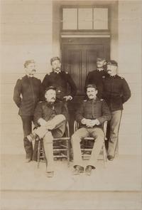 [INDIAN WARS]. A group of 7 photographs of George Lawson Scott and fellow officers stationed in the American West.