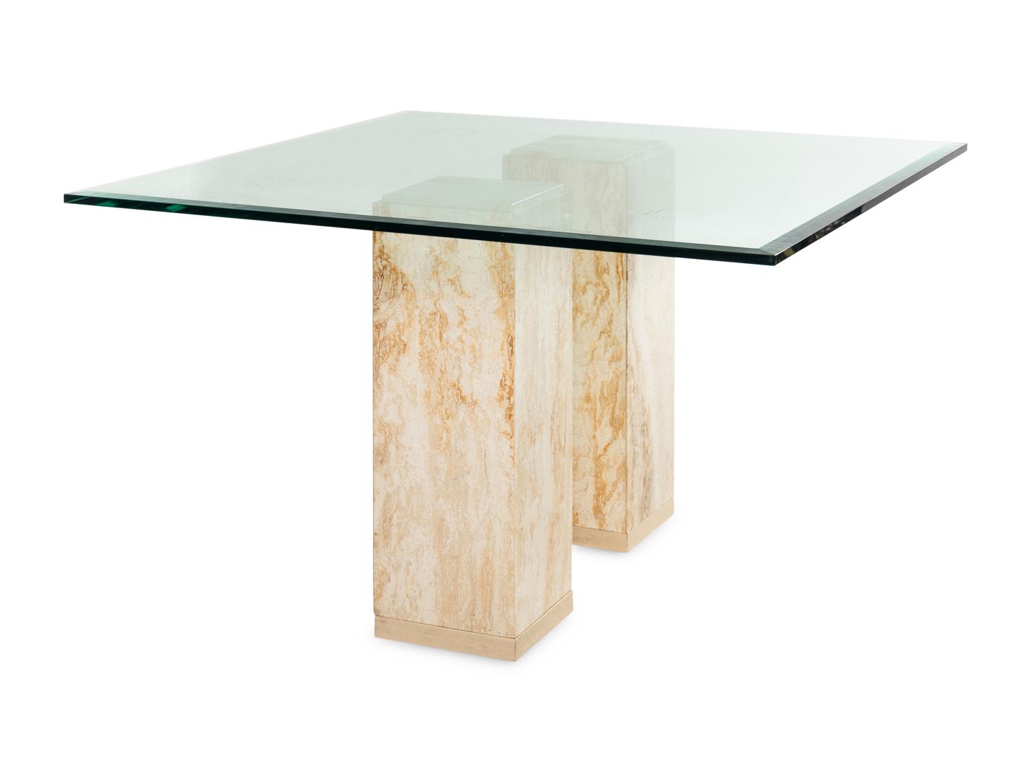 A Contemporary Marble and Glass Console Table