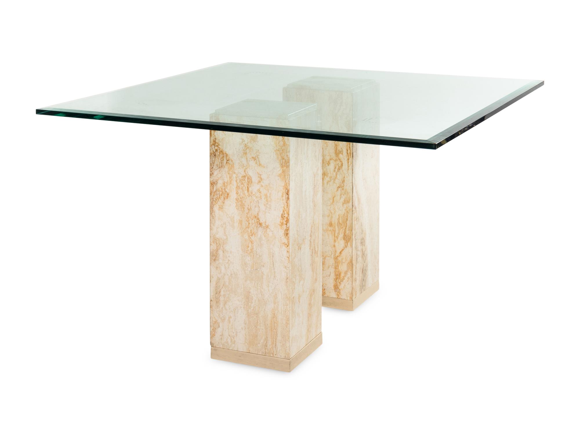A Contemporary Marble and Glass Console Table