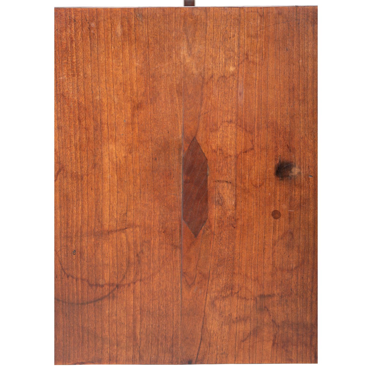 A Federal Maple and Cherrywood Square Top Candlestand