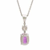 Pink Sapphire and Diamond Pendant Necklace