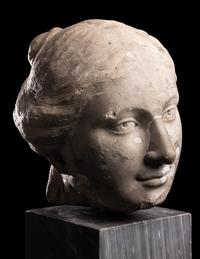 A Roman Marble Portrait Head of a Woman