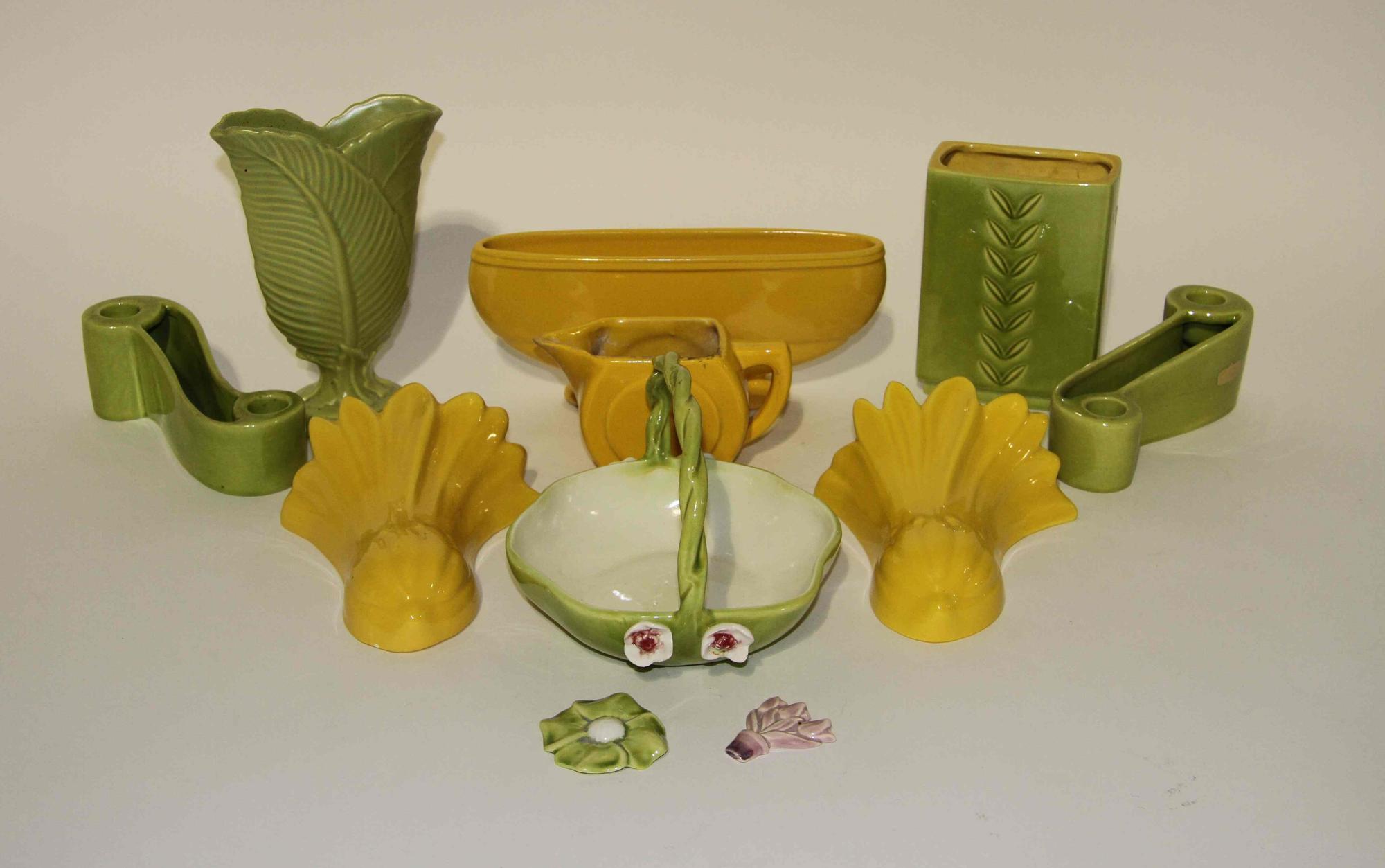 A Group of Eleven Haeger Pottery Table Articles Height of tallest 8 1/4 inches.