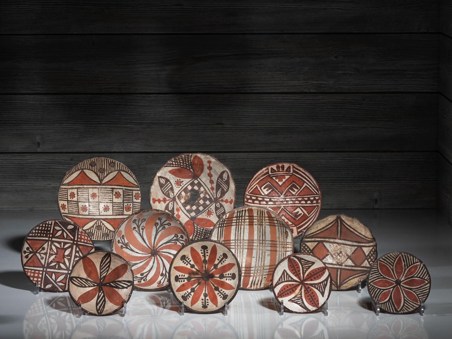 Isleta Polychrome Pottery Plates