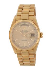 ROLEX, REF. 18038 18K YELLOW GOLD 'OYSTER PERPETUAL DAY-DATE' WATCH