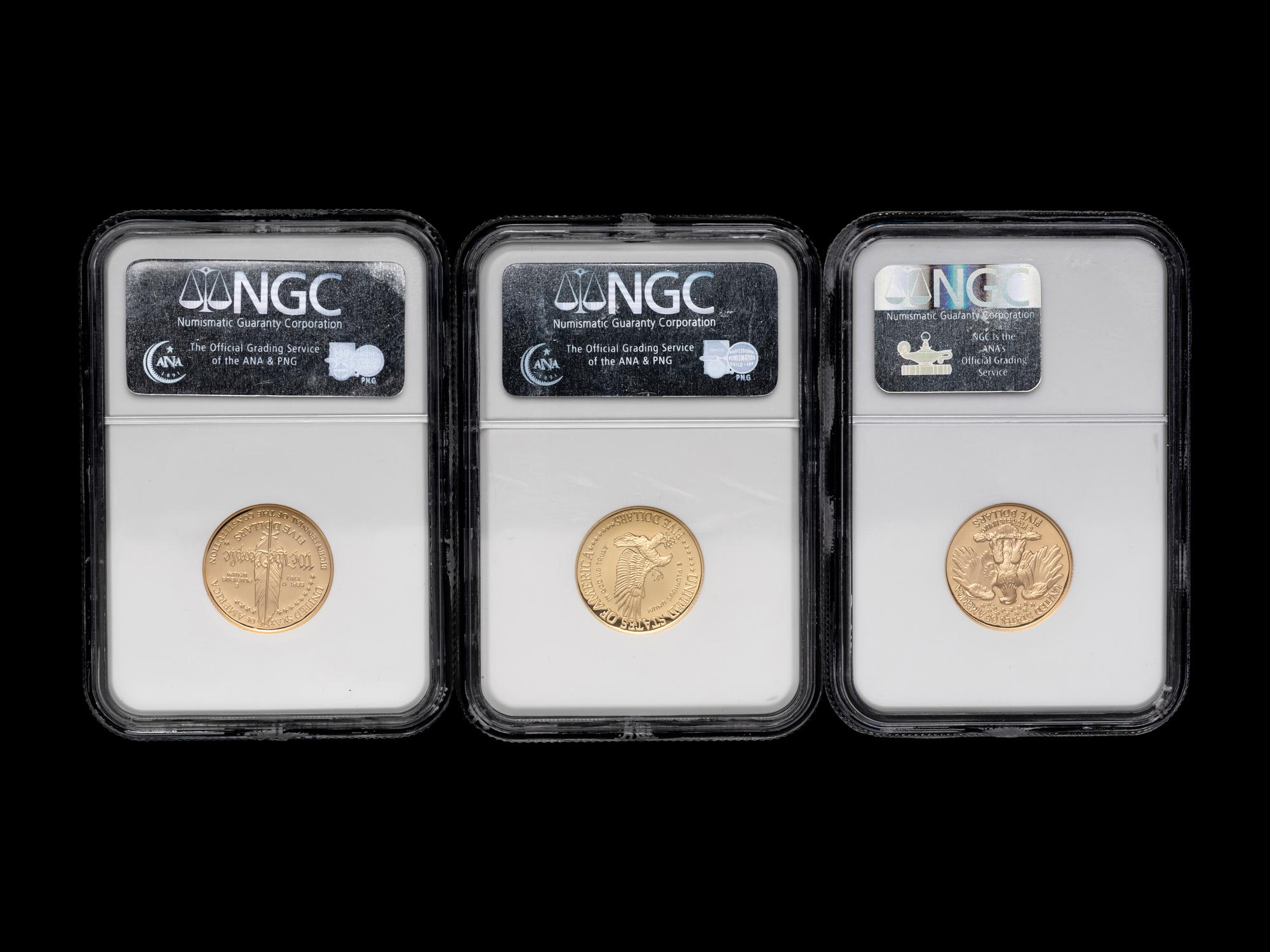 Three Commemorative $5 Gold Proofs (NGC PF70 Ultra Cameo)