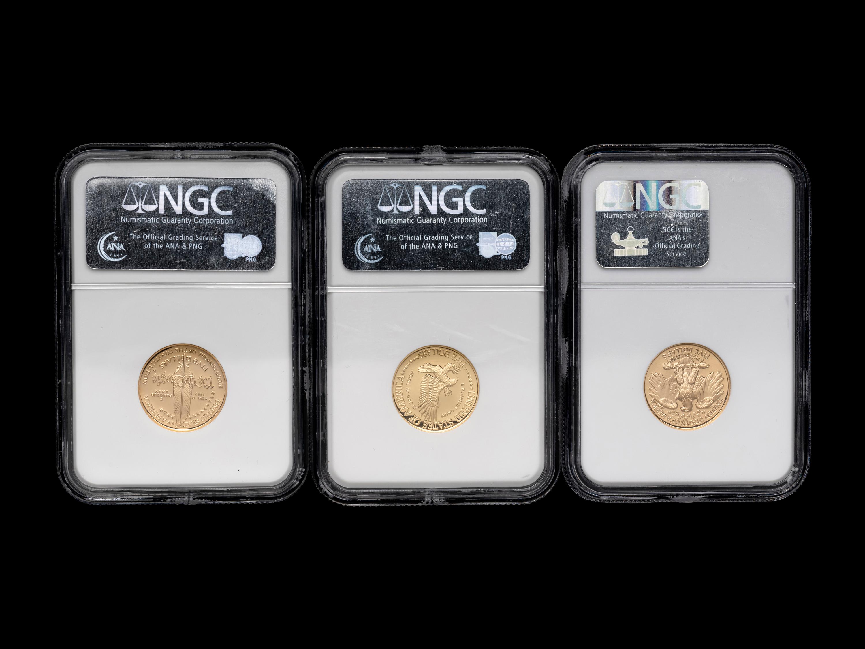 Three Commemorative $5 Gold Proofs (NGC PF70 Ultra Cameo)