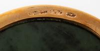 A Guilloché Enamel, Vari-Color Gold, Diamond, Ruby and Spinach Jade Circular Box