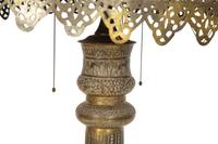 An Indian Pierced and Etched Brass Floor Lamp