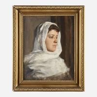Rudolph Swoboda the Younger (Austrian, 1859–1914) Veiled Woman in Profile
