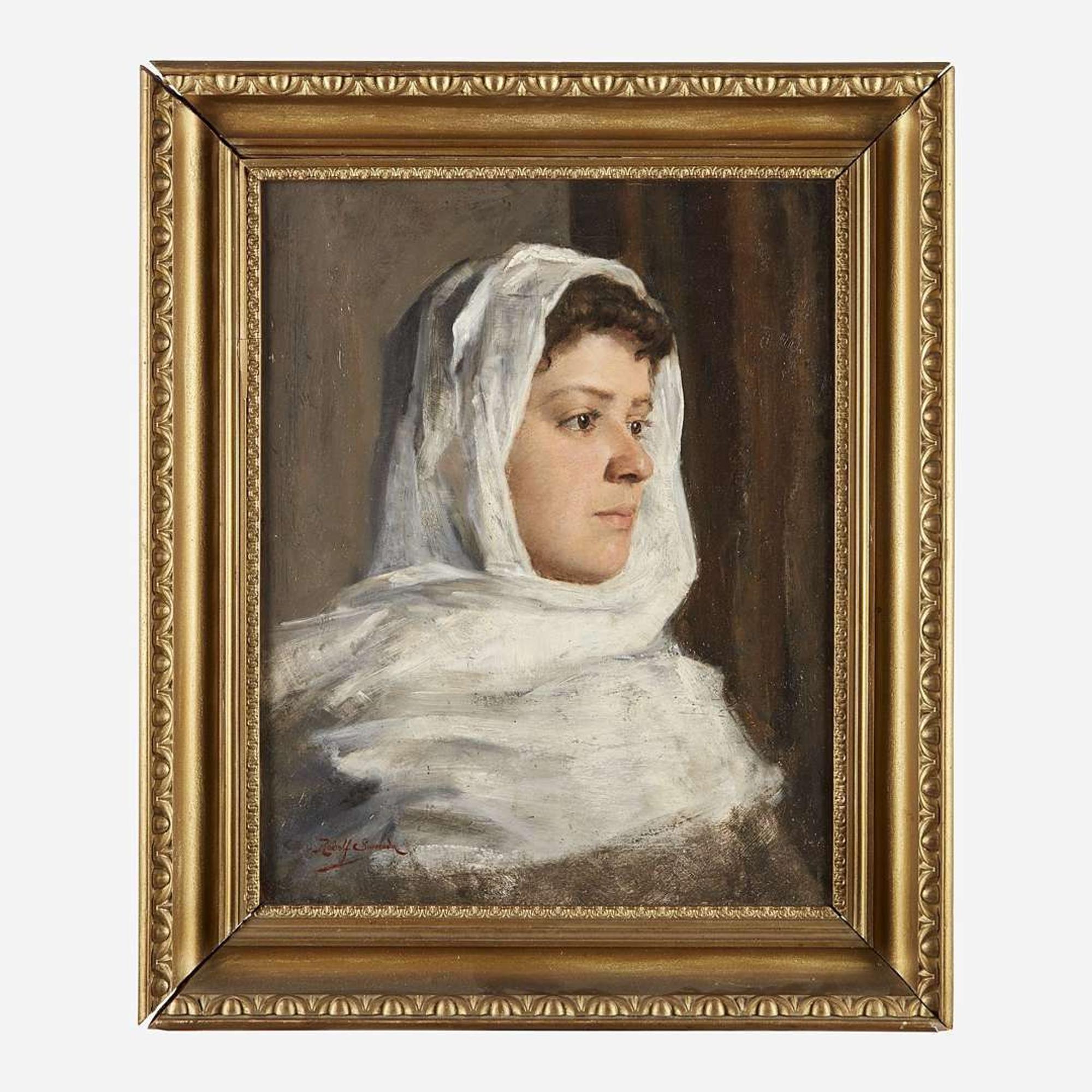 Rudolph Swoboda the Younger (Austrian, 1859–1914) Veiled Woman in Profile
