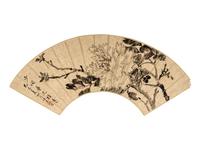 Eight Chinese Folding Fan Leaves Depicting Landscape and Flowers