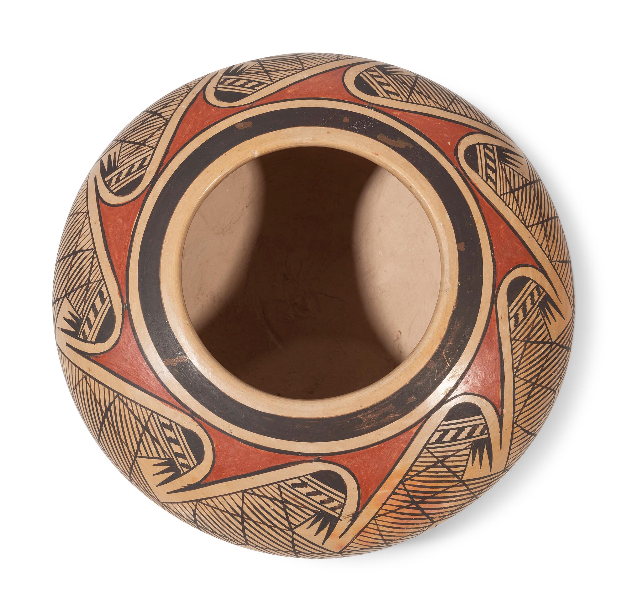 Polychrome Pottery Jar, with Migration Pattern