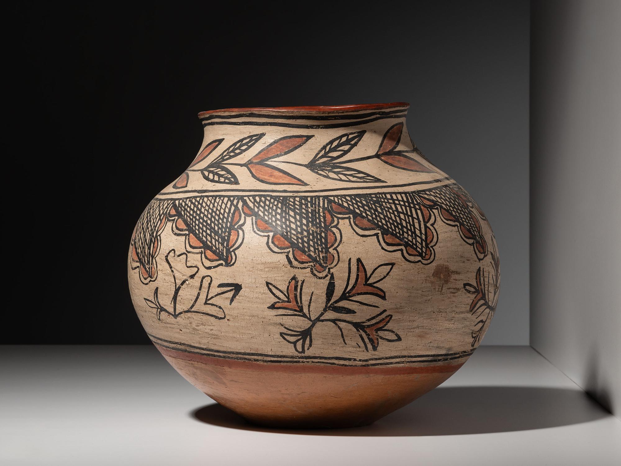 San Ildefonso Polychrome Pottery Olla