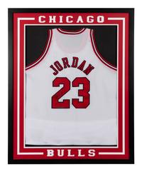 A Michael Jordan Signed Autograph Chicago Bulls Jersey Display (Upper Deck Authenticated),