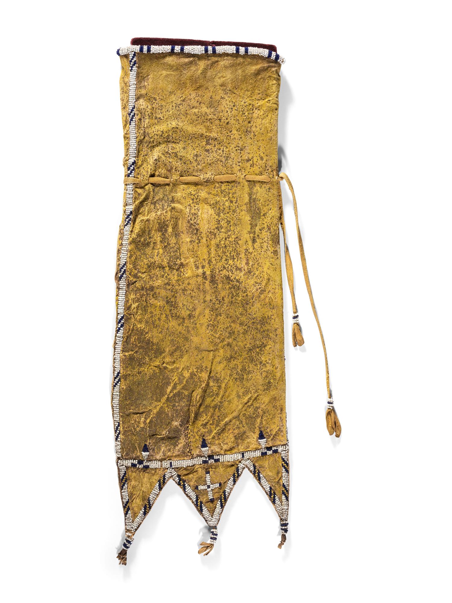 Northern Plains Beaded Hide Tobacco Bag, with Tabs