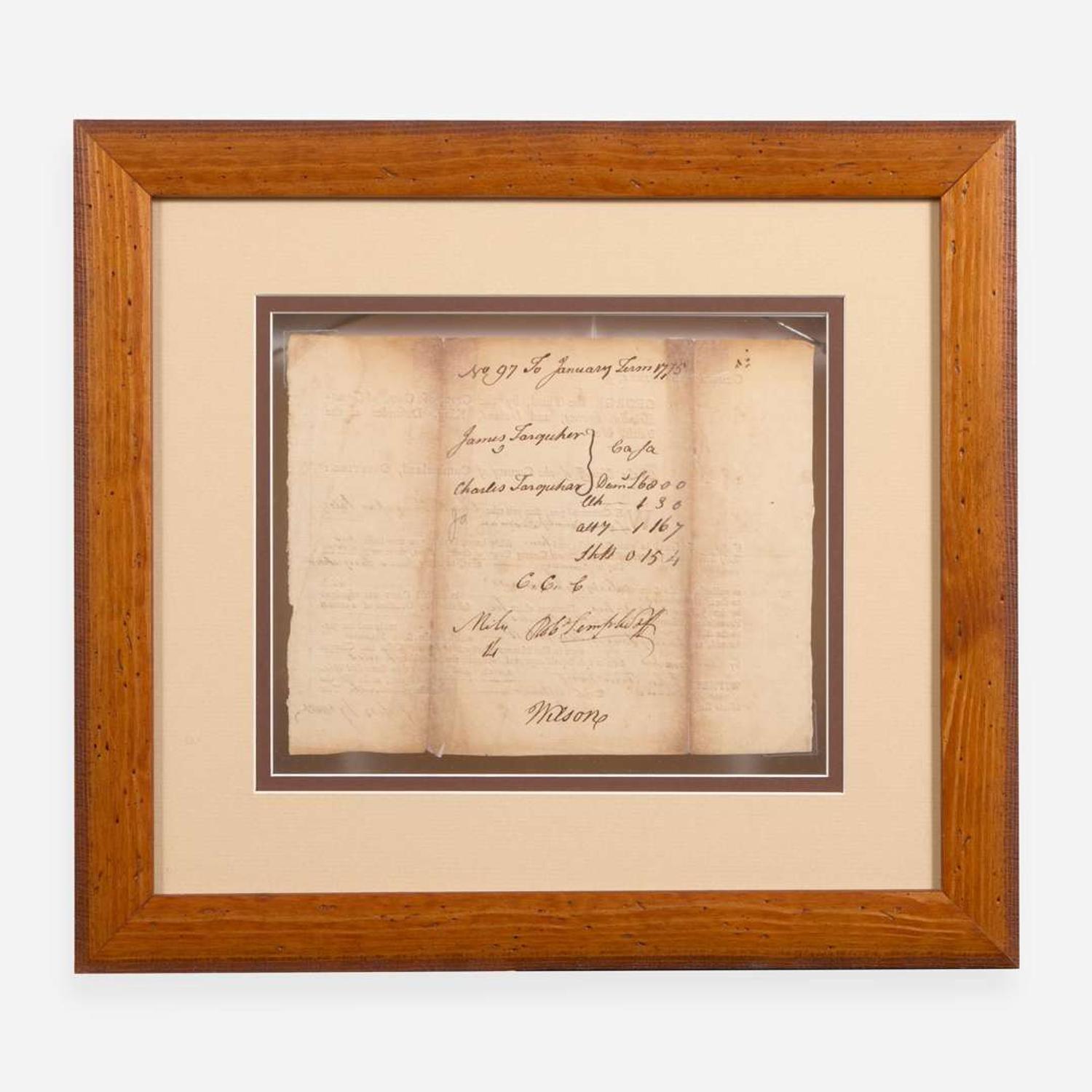 [Declaration of Independence] [Pennsylvania] Wilson, James Partially-Printed Document, signed