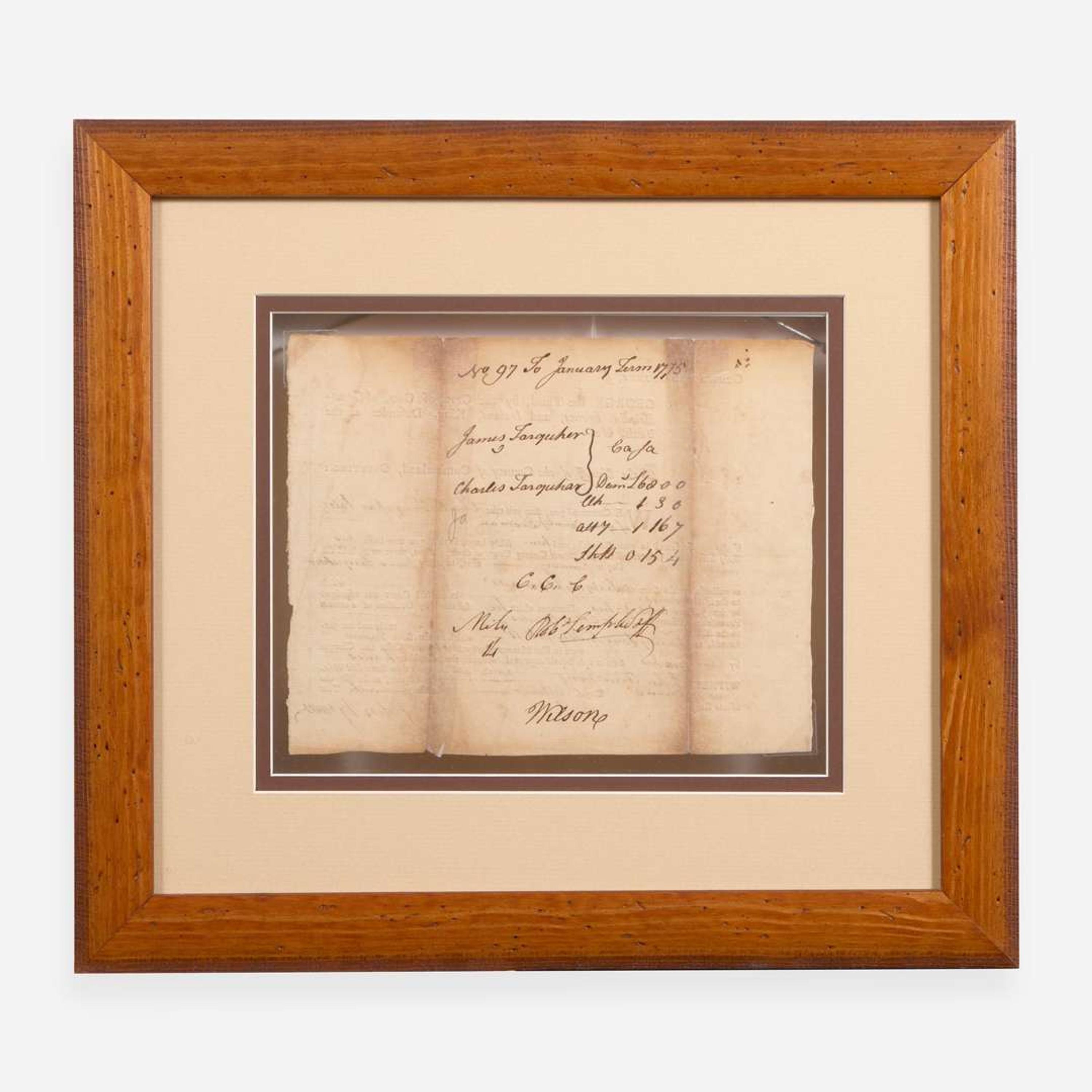 [Declaration of Independence] [Pennsylvania] Wilson, James Partially-Printed Document, signed