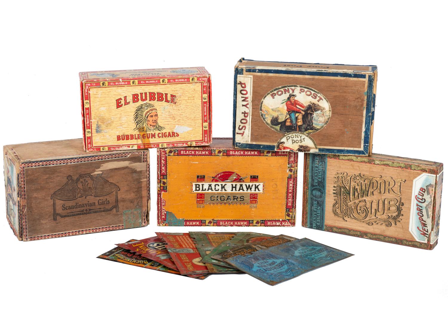 A Collection of Cigar Boxes and Tins