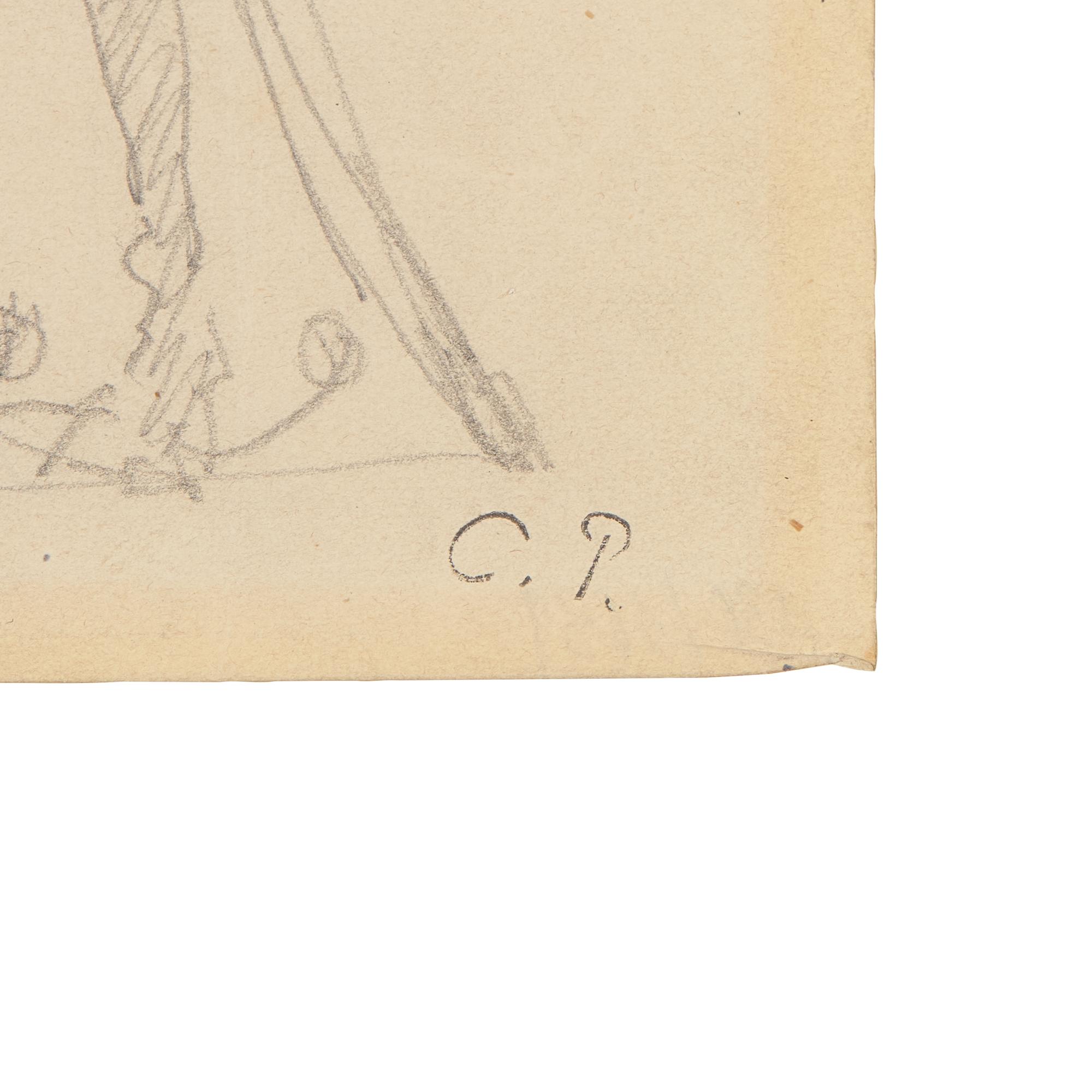 Camille Pissarro (Danish/French, 1830-1903) — Soldat Barbu de Profil