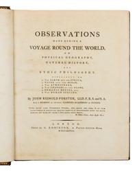 FORSTER, John Reinhold (1729-1798). Observations made during a Voyage Round the World. London, 1778. FIRST EDITION.