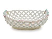 A Large English Porcelain Reticulated Basket — C. 1760