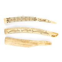 Native Alaskan Scrimshawed Cribbage Boards