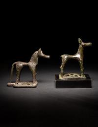 Two Greek Bronze Horses