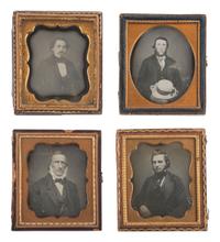 [EARLY PHOTOGRAPHY]. 18 sixth plate daguerreotypes of men with facial hair.