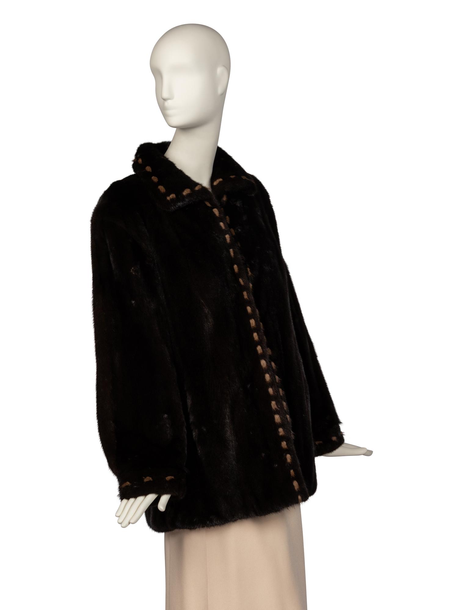 Neiman Marcus Reversible Mink and Leather Jacket, 1980-90s