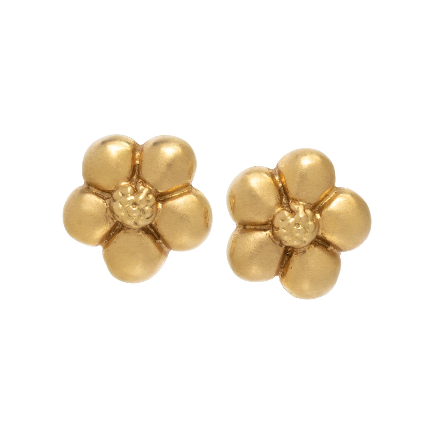 SAINT BY SARAH JANE, YELLOW GOLD FLOWER EARCLIPS