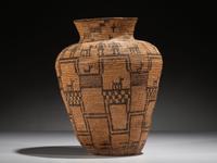 Apache Polychrome Basket, Humans and Dogs