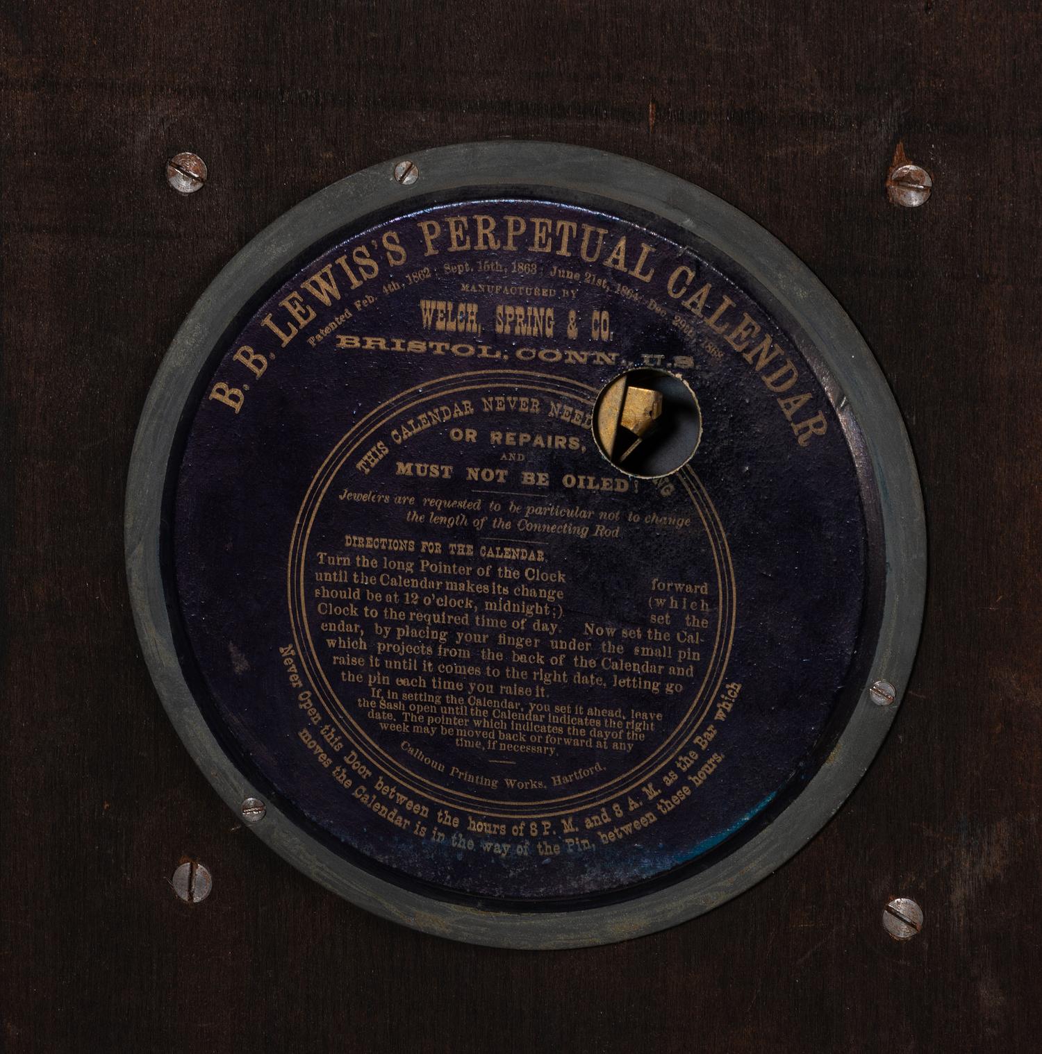An American Walnut Calendar Clock