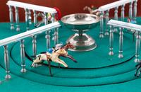A Horse Racing Gambling Parlor Game, With Original Wooden Box