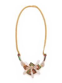 MULTIGEM AND DIAMOND NECKLACE
