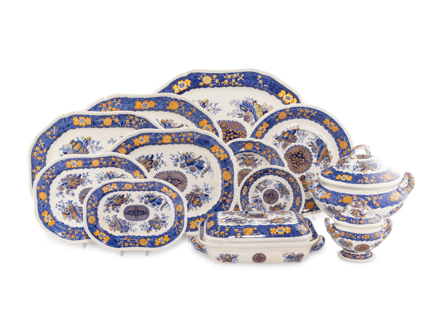 A Spode Transferware Dinner Service