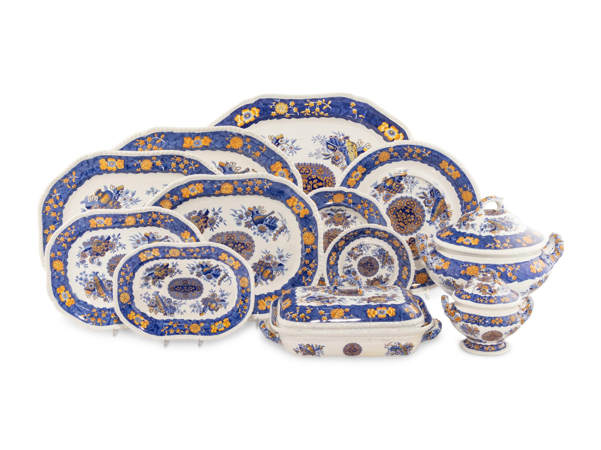 A Spode Transferware Dinner Service