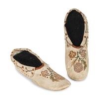 Metis Cree Embroidered Hide Moccasins