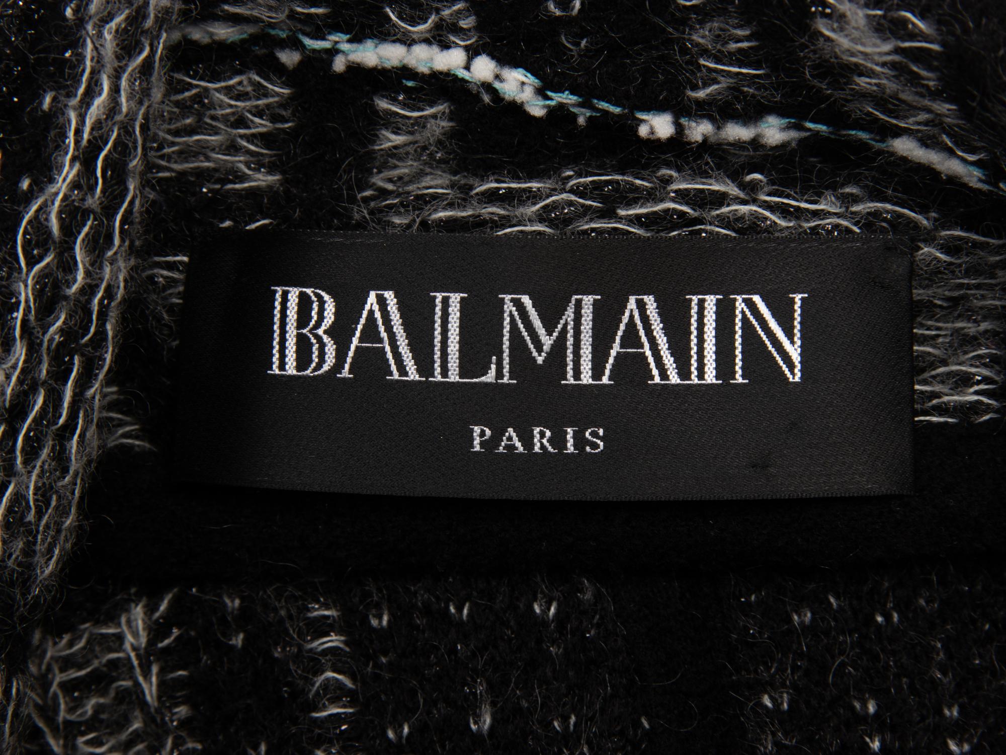 BALMAIN, PLAID KNIT TWEED BLAZER