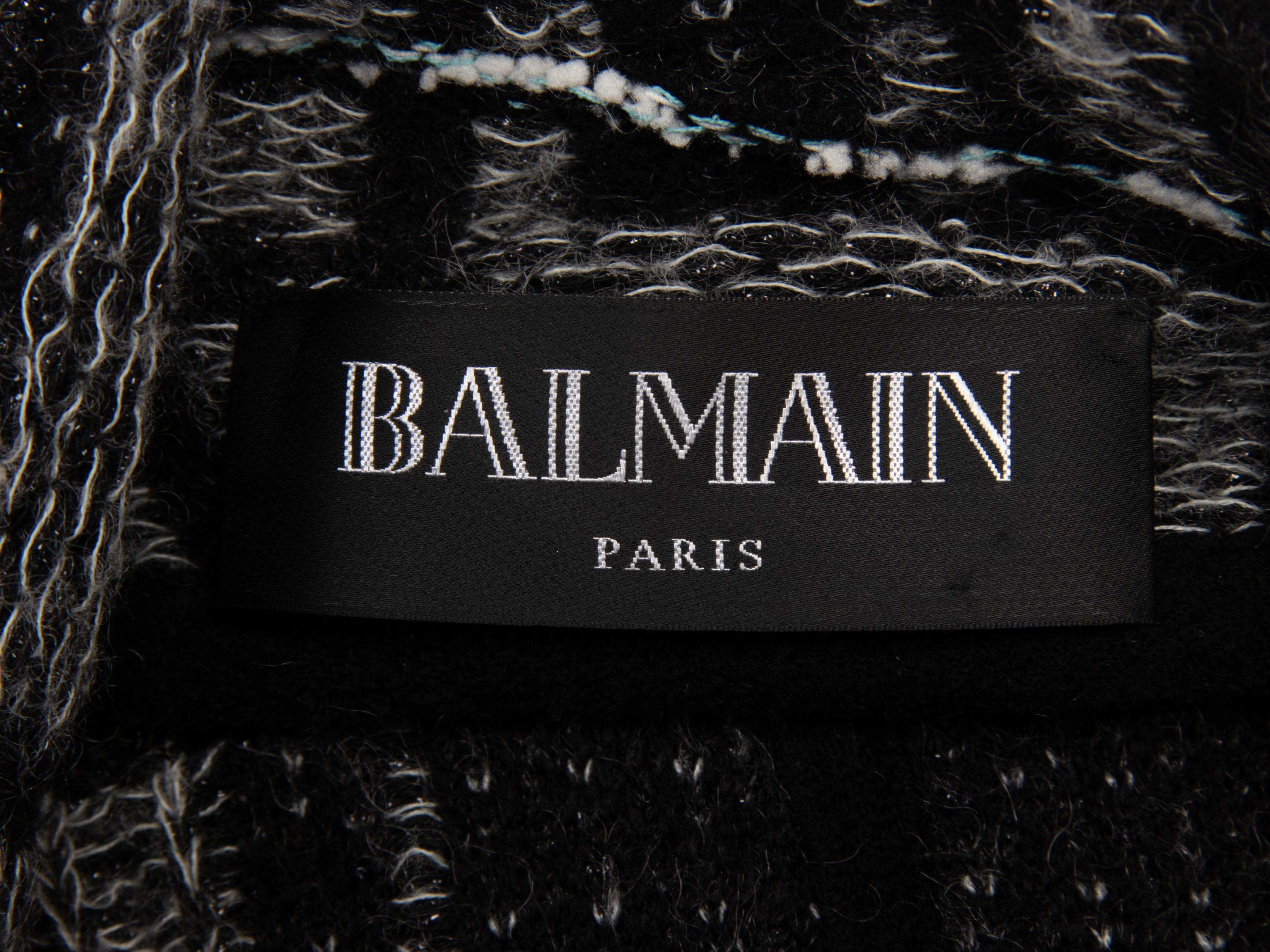 BALMAIN, PLAID KNIT TWEED BLAZER