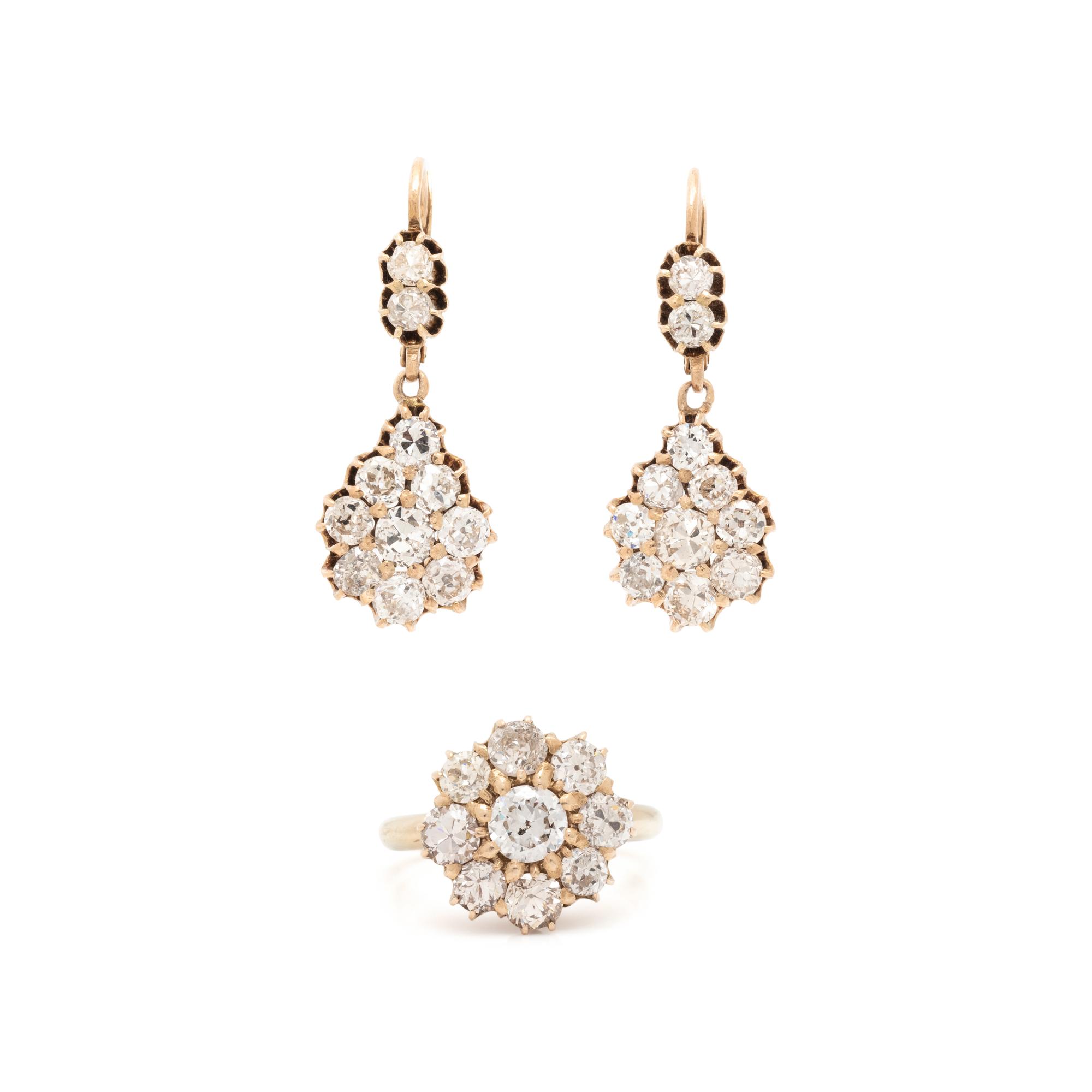 ANTIQUE, DIAMOND CLUSTER SET