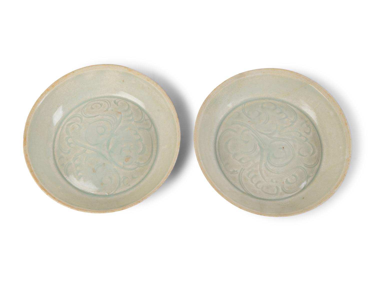 A Pair of Chinese Qingbai Porcelain Dishes — SOUTHERN SONG DYNASTY