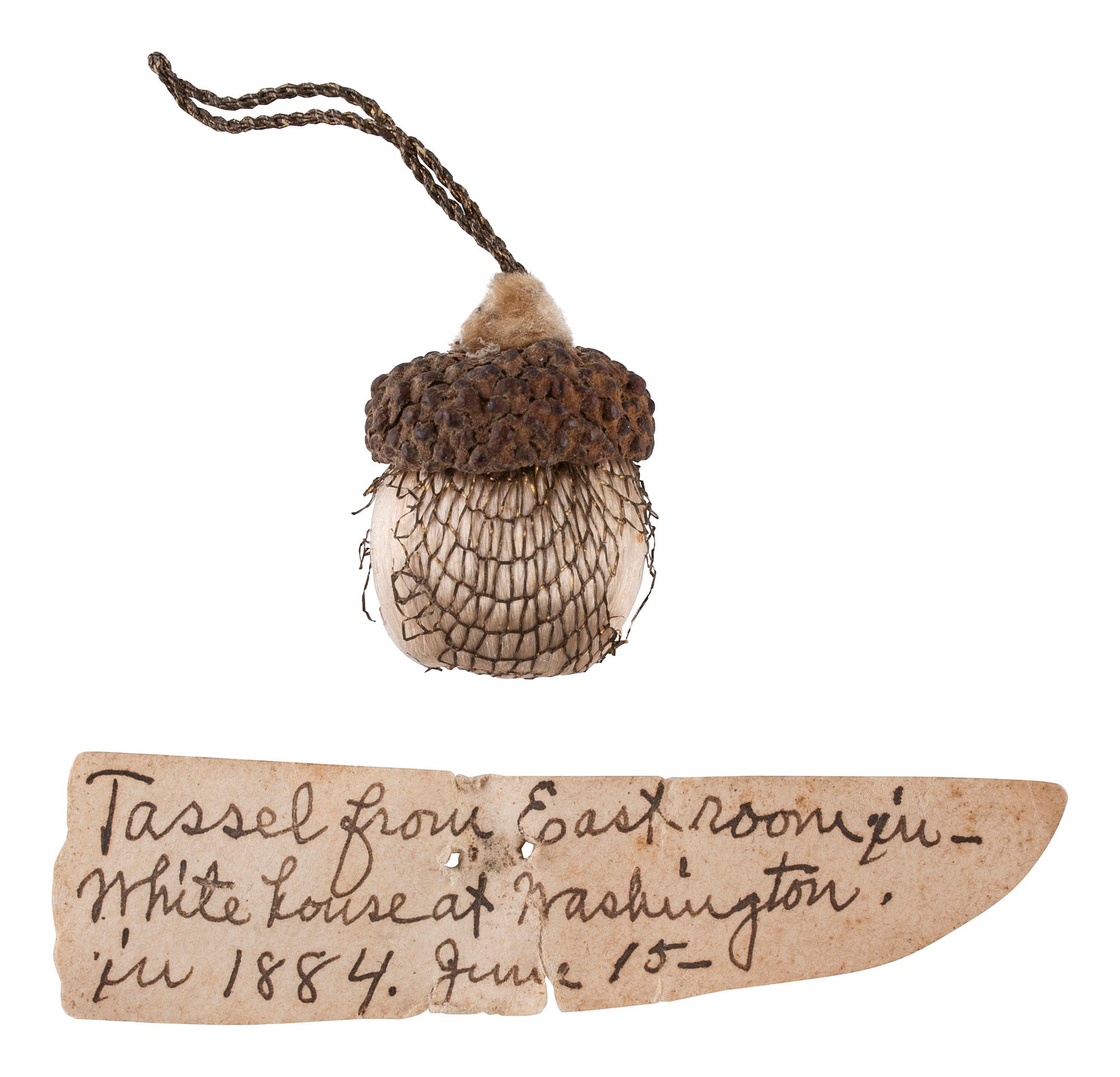 [POLITICS]. Tassel from East Room of the White House, Washington, DC, 1884, with period label.