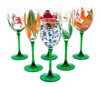 Thirty Eight Hand-Painted Pieces of Stemware Height 8 3/4 inches. — LUMINARC, FRANCE, 20TH CENTURY