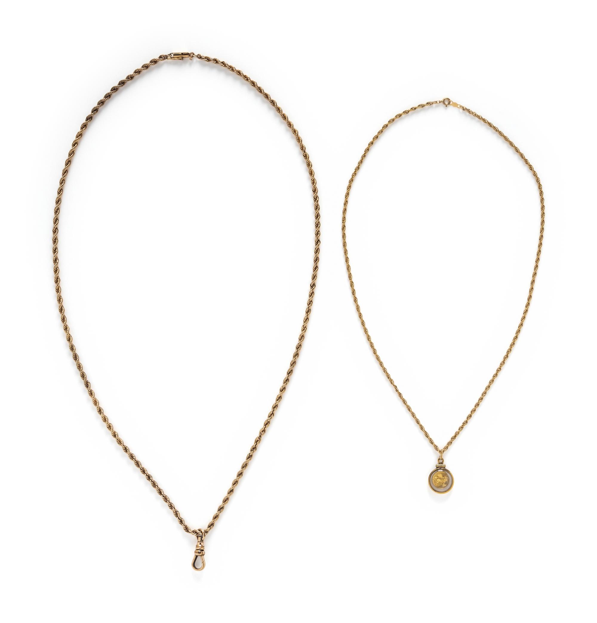 COLLECTION OF YELLOW GOLD NECKLACES